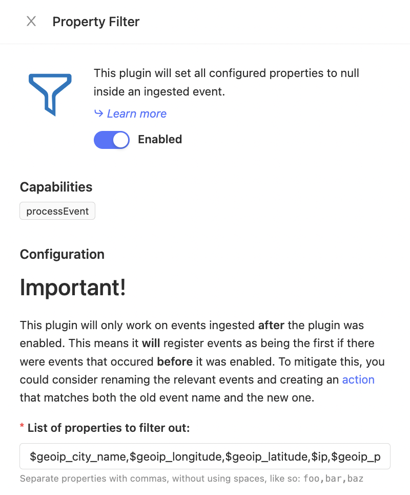 PostHog Property Filter